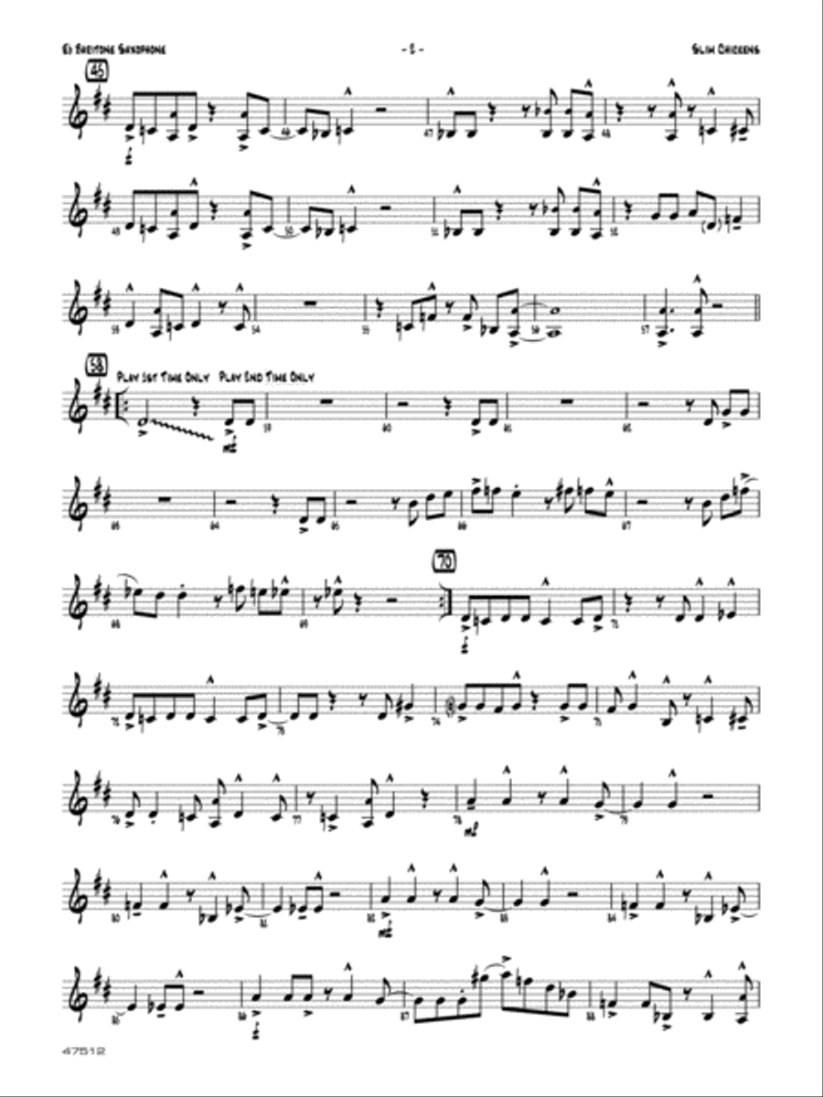 Slim Chickens: E-flat Baritone Saxophone Jazz Ensemble scores gallery preview page 2
