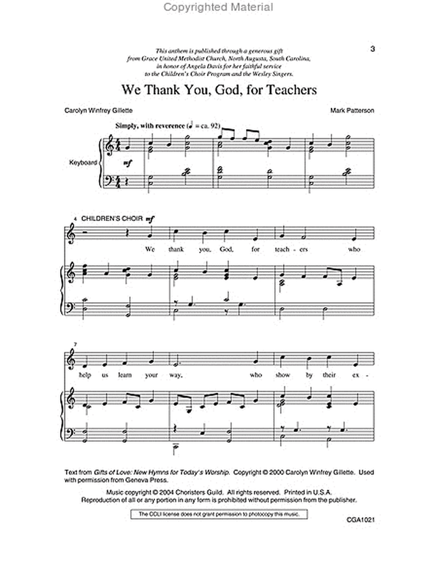 We Thank You, God, for Teachers image number null