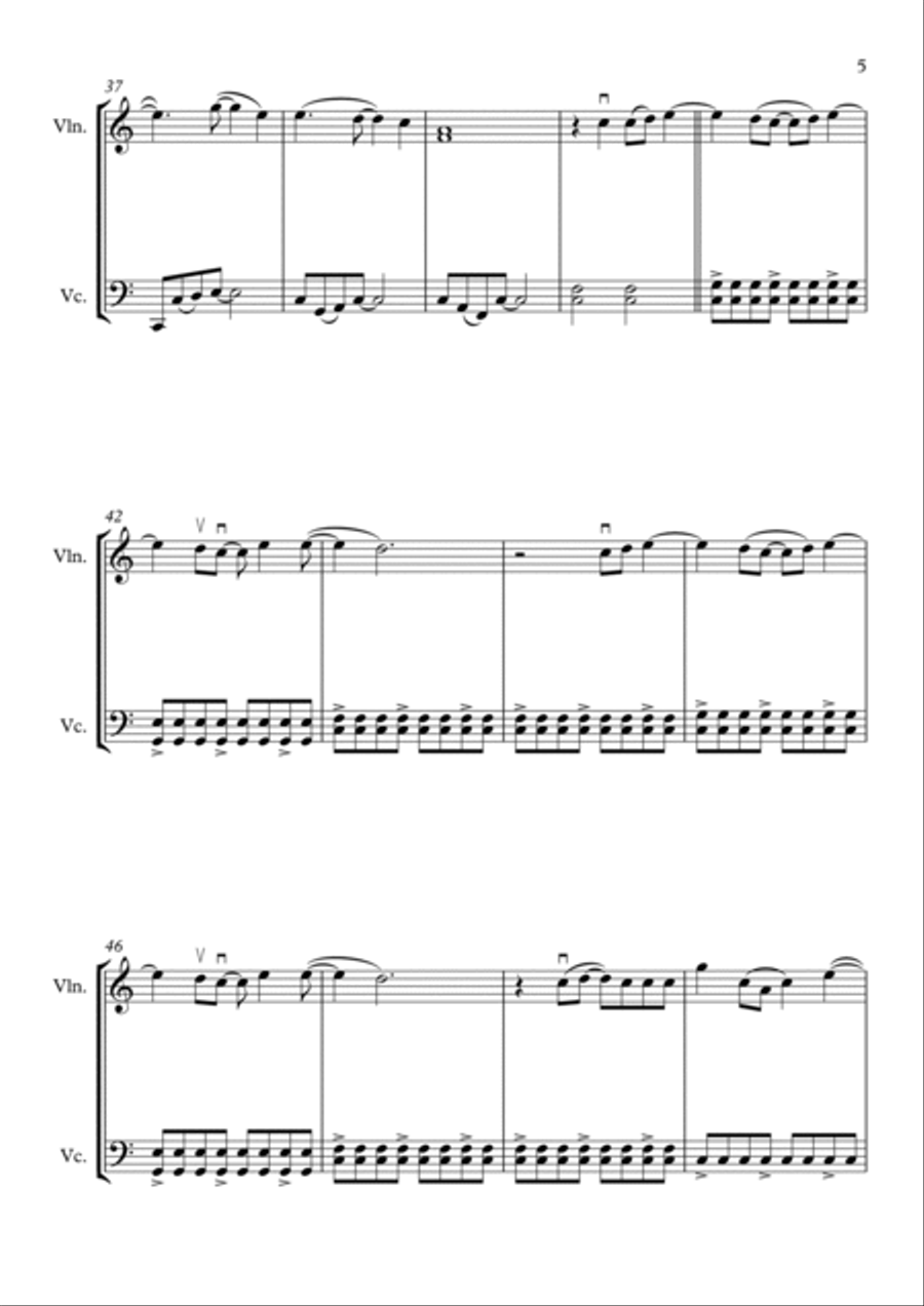 Use Somebody String Duet scores gallery preview page 6