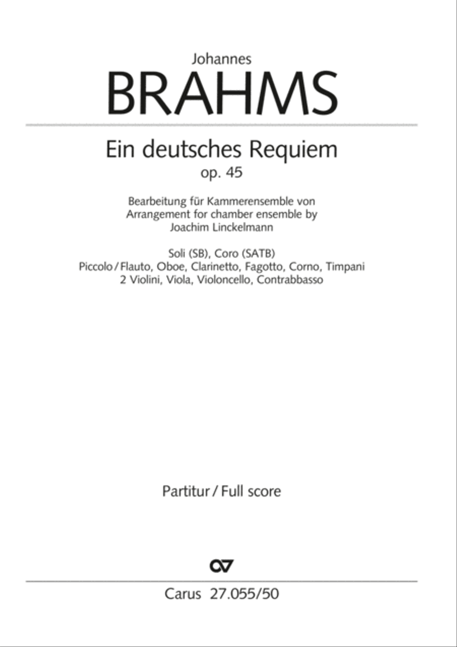 Ein Deutsches Requiem (German Requiem) 4-Part scores gallery preview page 2