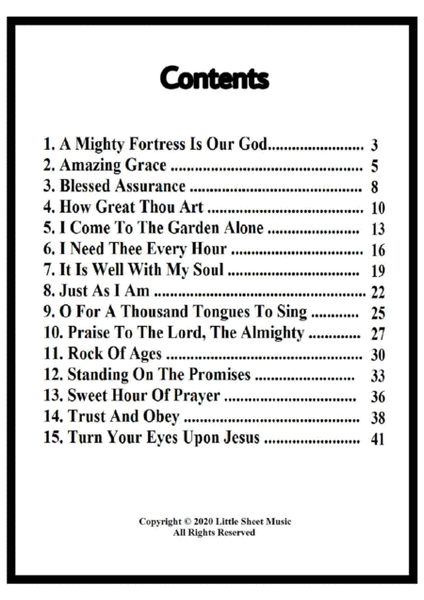 Favorite Hymns On Piano (Volume I) - A Collection of Fifteen Piano Solos image number null