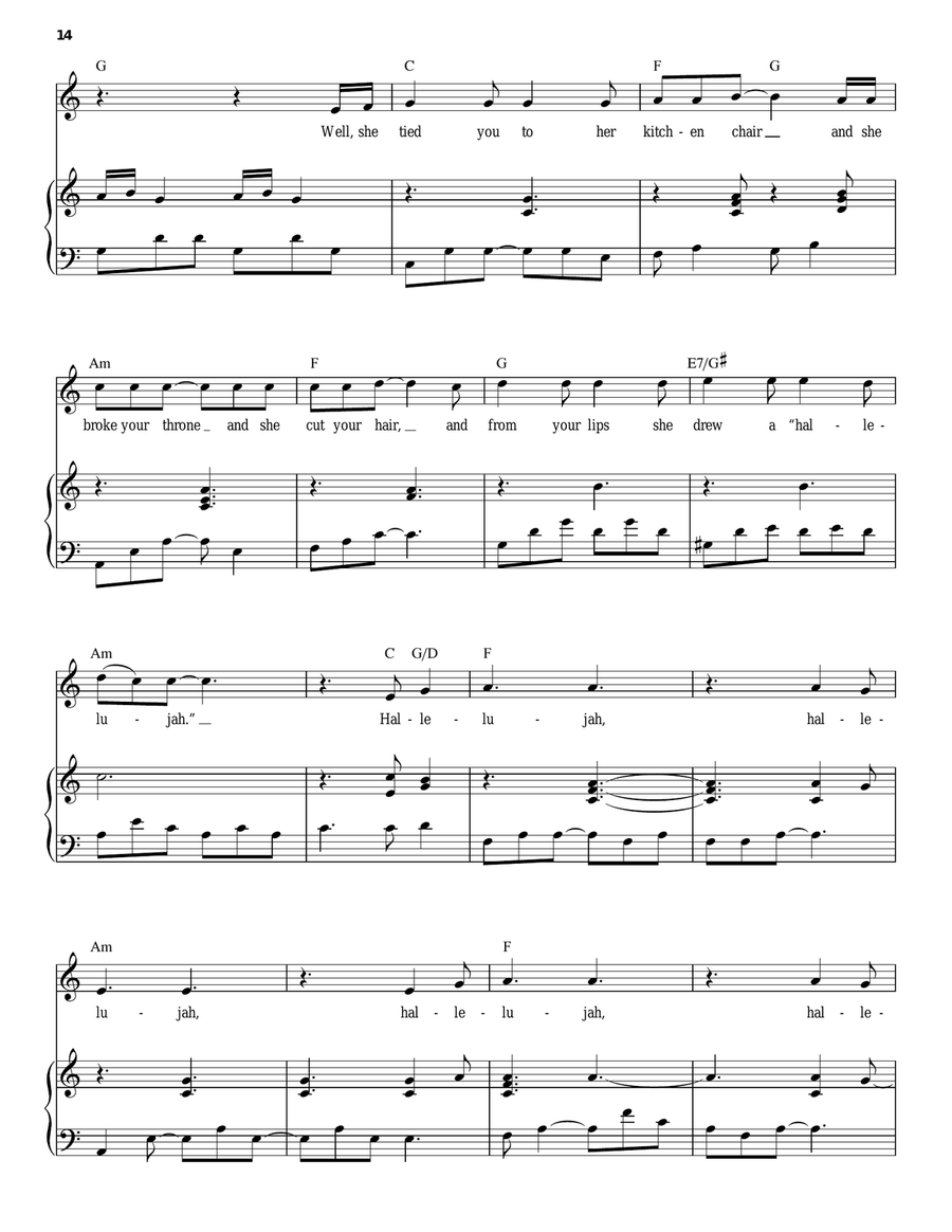 Hallelujah Hallelujah Piano, Vocal scores gallery preview page 5