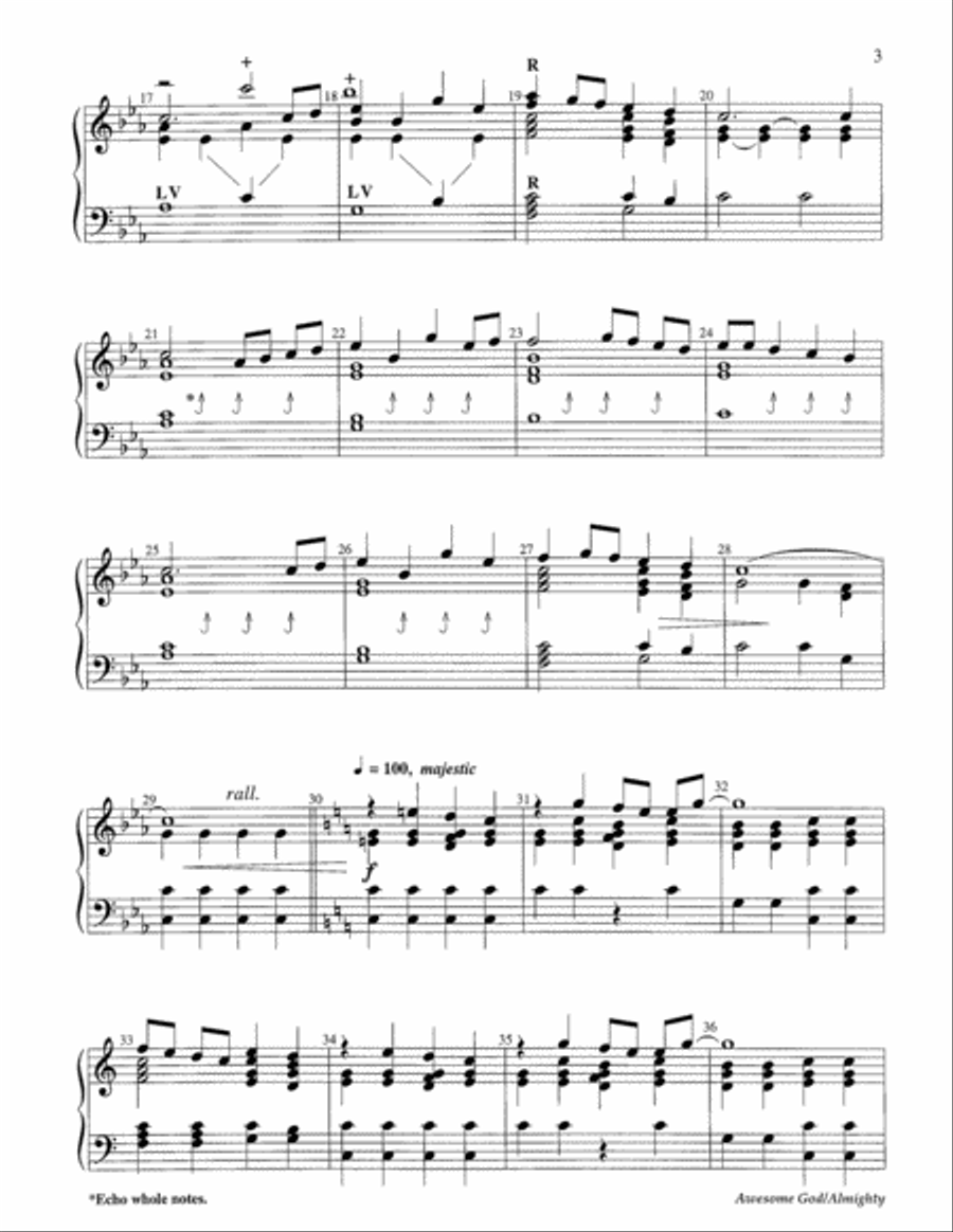 Awesome God with Almighty 3-Octaves scores gallery preview page 6