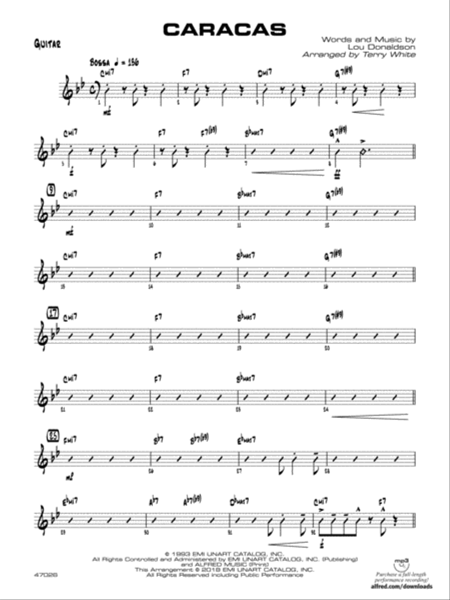 Caracas: Guitar Jazz Ensemble scores gallery preview page 1
