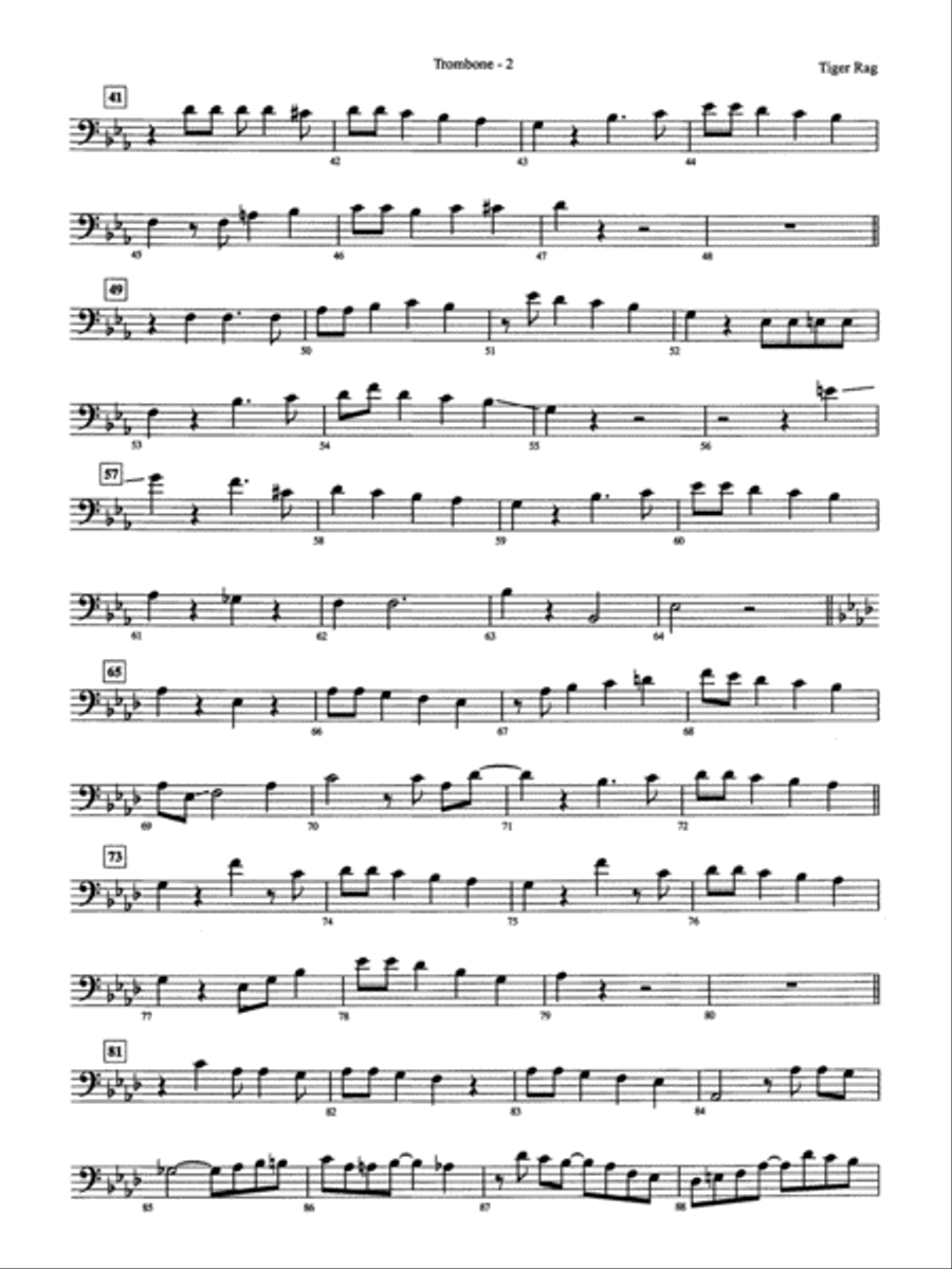Tiger Rag Hold That Tiger 1st Trombone Jazz Ensemble