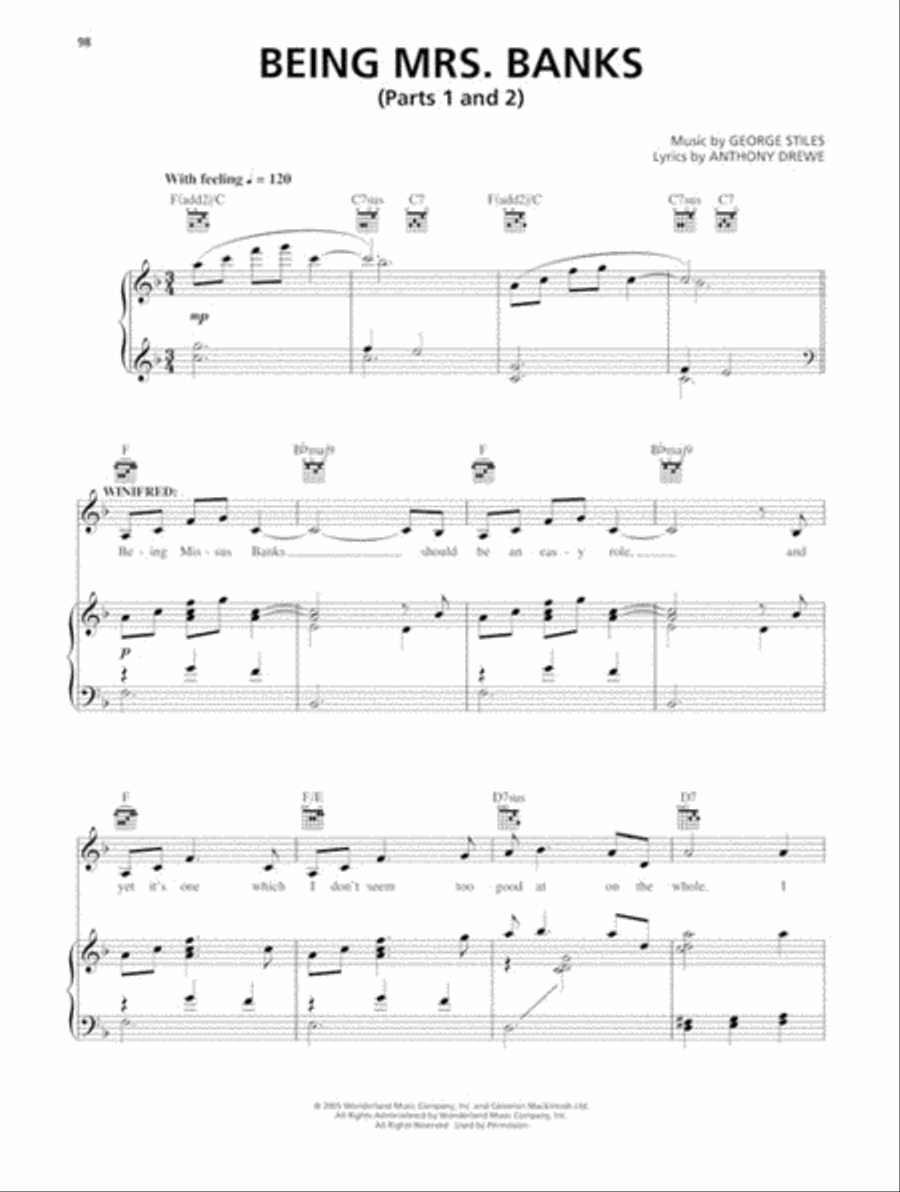 Mary Poppins Piano, Vocal scores gallery preview page 6