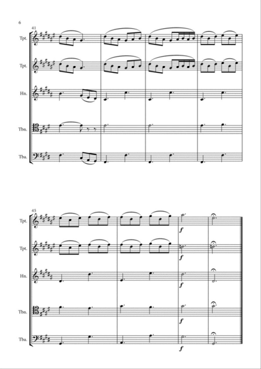 Morning Mood (Peer Gynt Suite N.1, Op 46) Brass Quintet scores gallery preview page 6