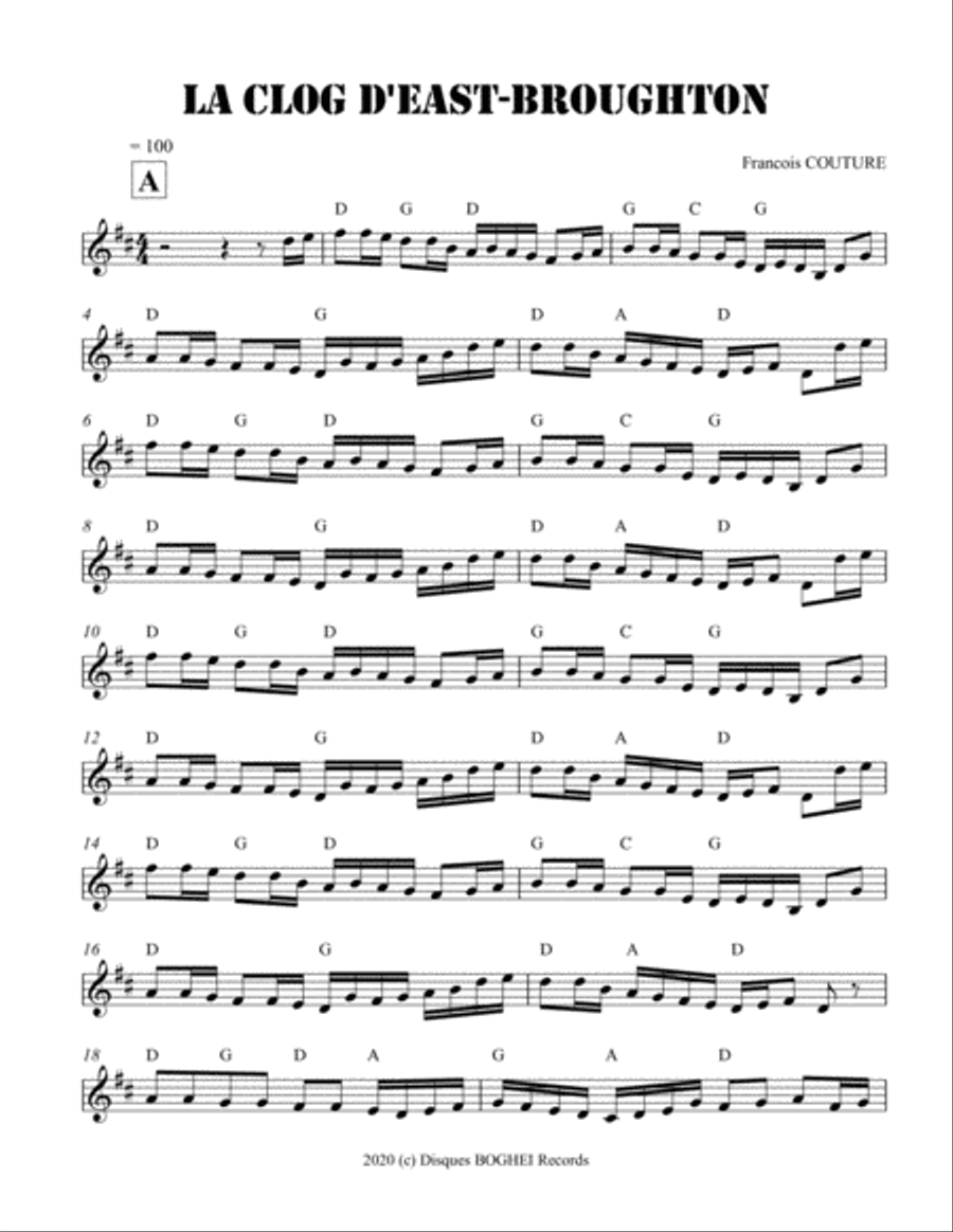LA CLOG D'EAST-BROUGHTON Piano scores gallery preview page 1