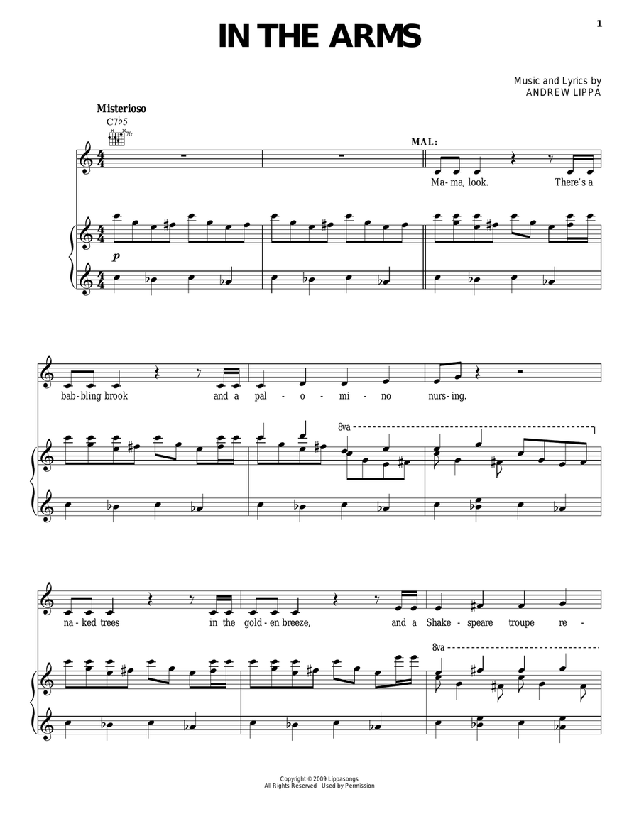 In The Arms In The Arms Piano, Vocal, Guitar scores gallery preview page 1
