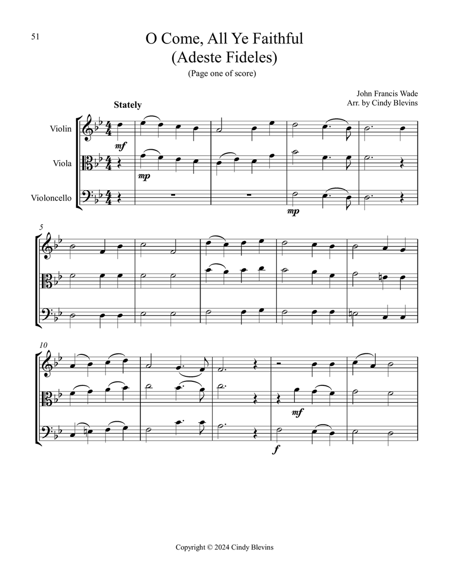 Violin, Viola and Cello for Christmas, Vol. III (12 Arrangements) String Trio scores gallery preview page 4