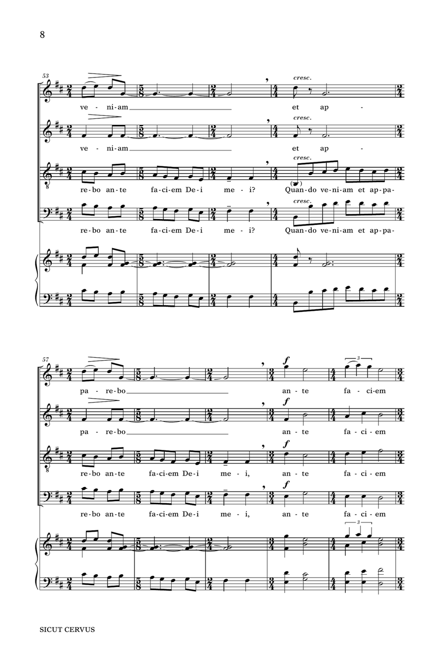 Sicut Cervus 4-Part scores gallery preview page 6