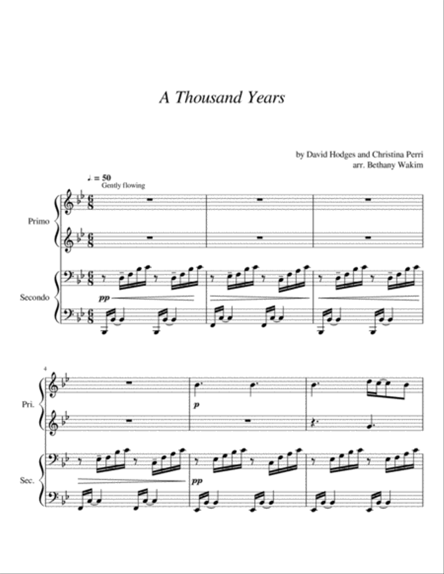 A Thousand Years A Thousand Years Piano scores gallery preview page 1