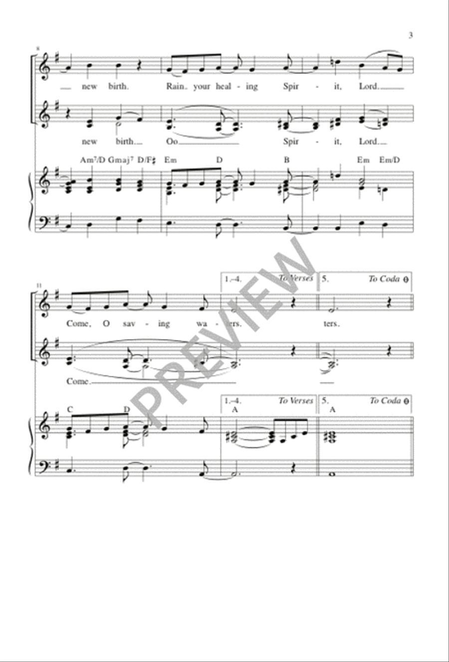 Rain, O Waters Rain, O Waters 3-Part scores gallery preview page 2