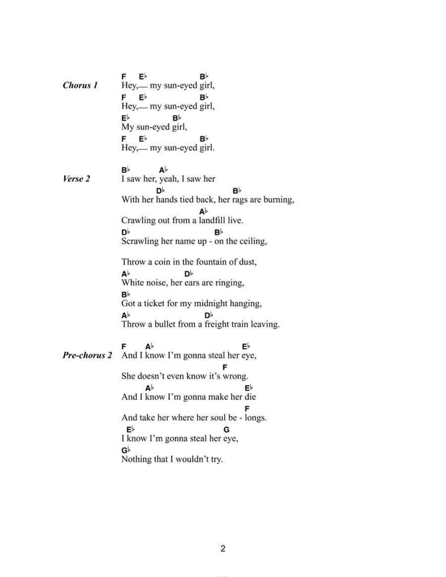 Girl Easy Guitar scores gallery preview page 2