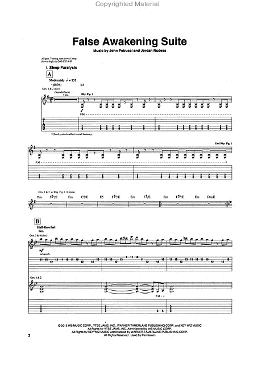 Dream Theater Guitar Tablature scores gallery preview page 3