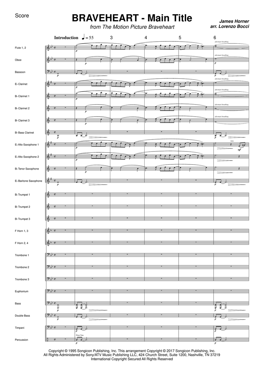 Braveheart - Main Title Concert Band scores gallery preview page 3