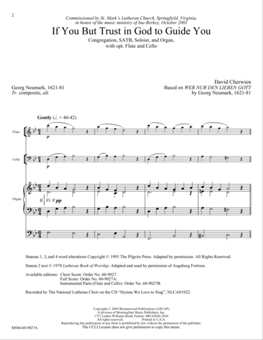 If You But Trust in God to Guide You Choir scores gallery preview page 1