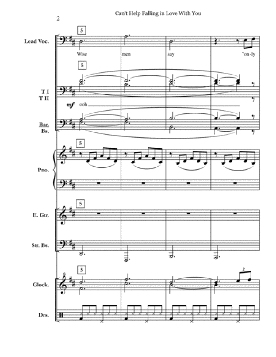 Can't Help Falling In Love TTBB scores gallery preview page 2