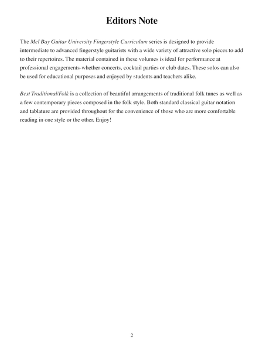 MBGU Fingerstyle Curriculum: Best Traditional/Folk Solos Acoustic Guitar scores gallery preview page 4