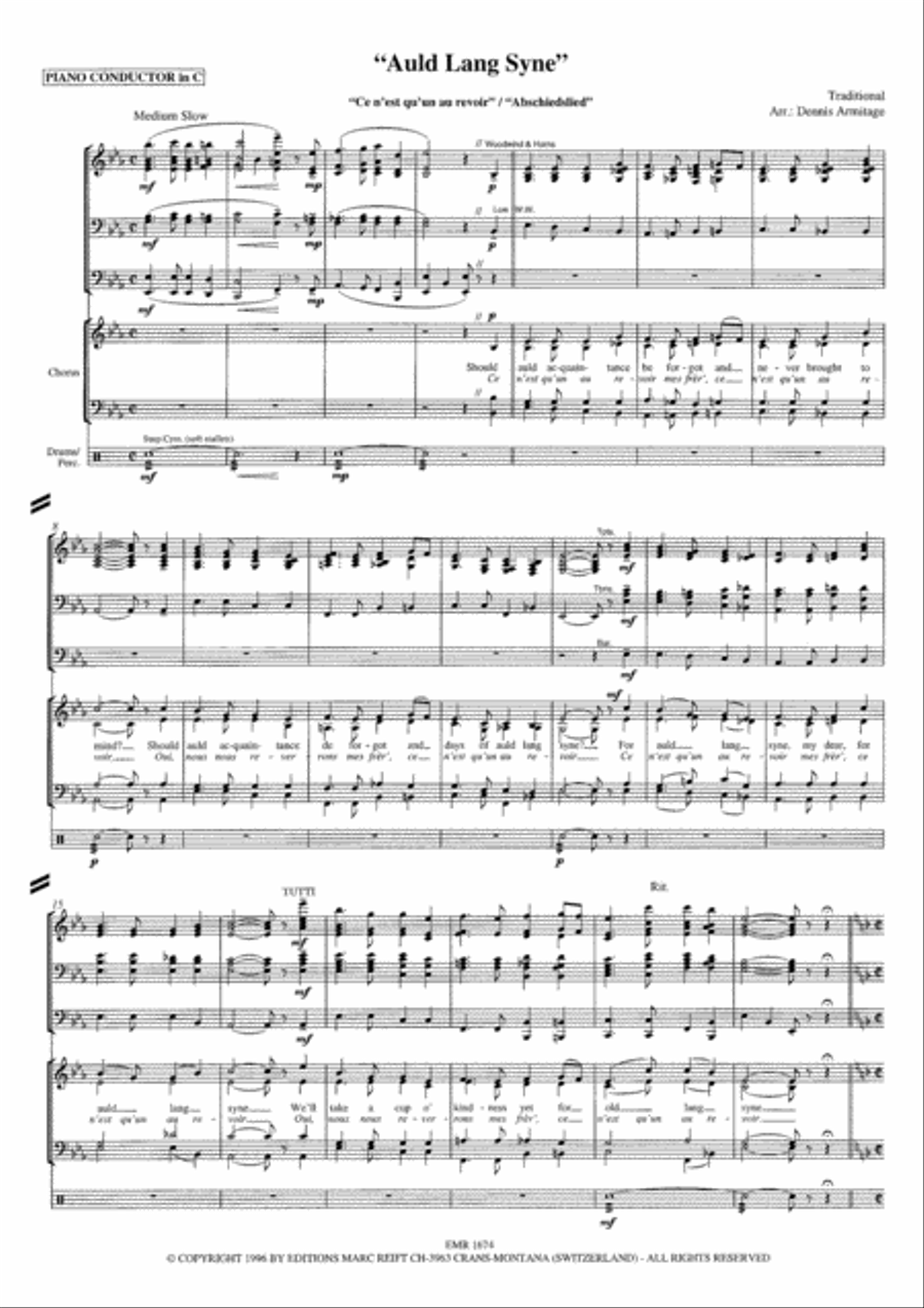 Auld Lang Syne 4-Part scores gallery preview page 5