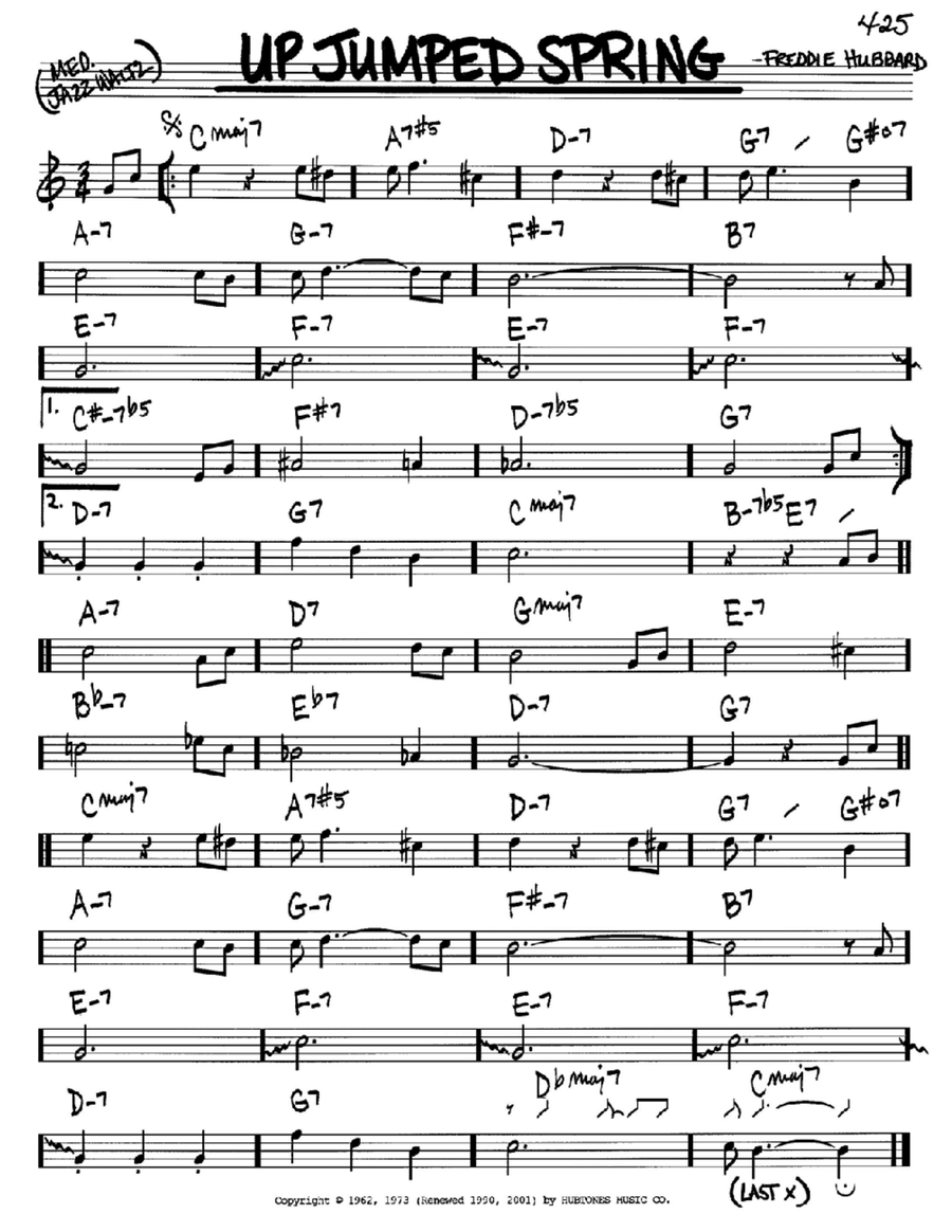 Up Jumped Spring B-Flat Instrument scores gallery preview page 1