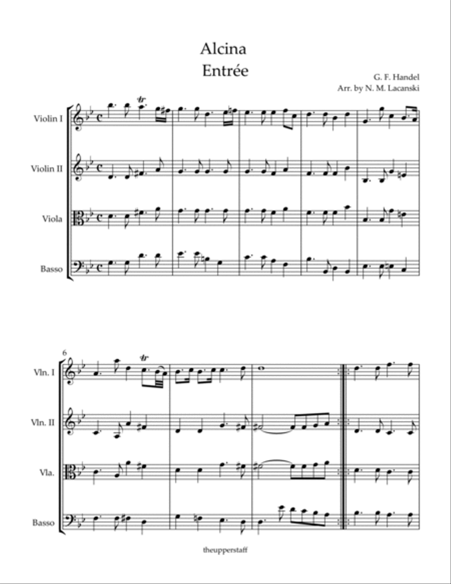 Alcina Entrée Alcina Entrée String Orchestra scores gallery preview page 2