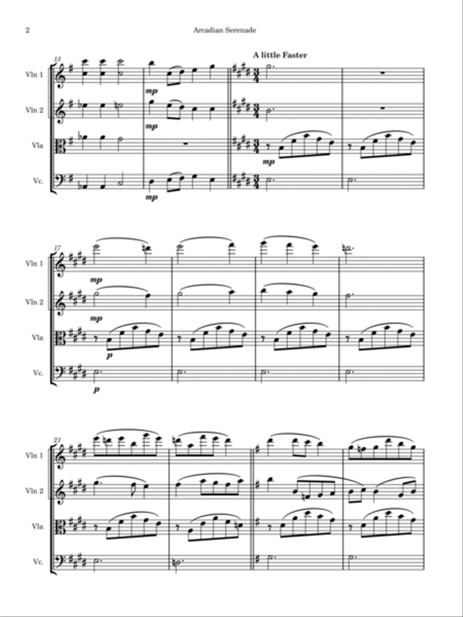 Arcadian Serenade Arcadian Serenade String Quartet scores gallery preview page 4