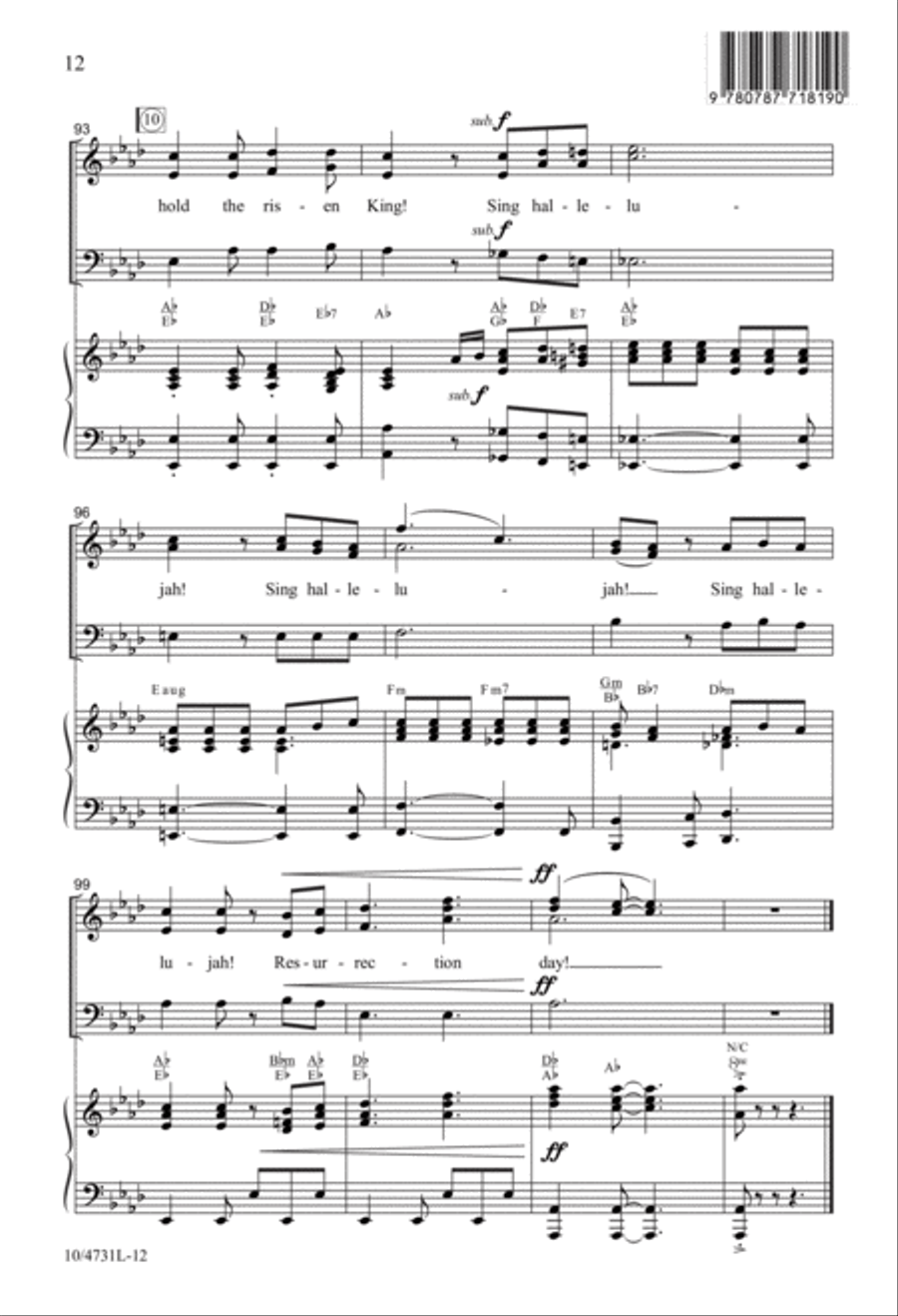 Hallelujah! Resurrection Day! 3-Part scores gallery preview page 12