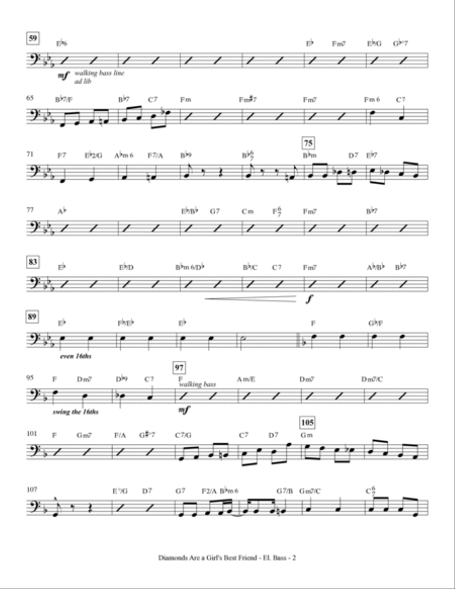 Diamonds Are A Girl's Best Friend - Bass Choir scores gallery preview page 2