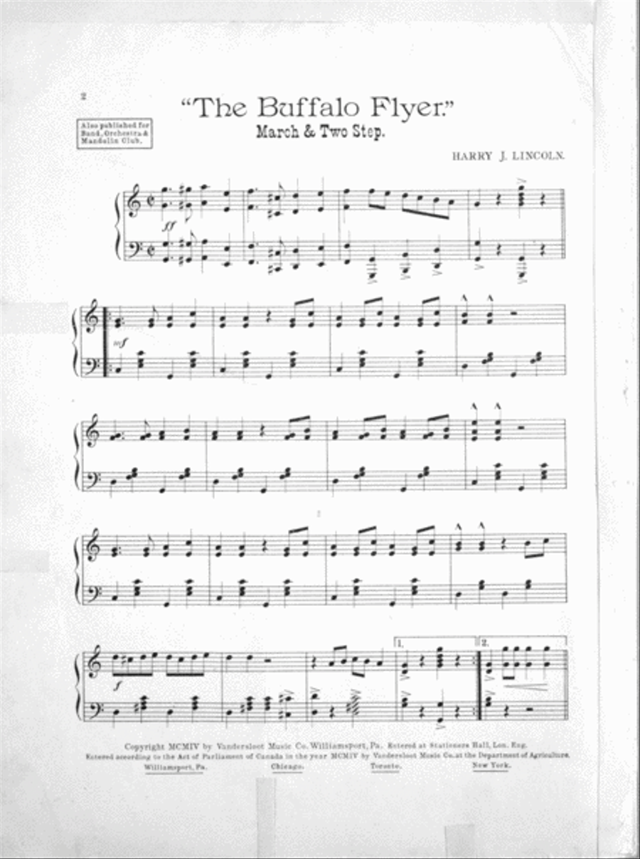 The Buffalo Flyer. March Two-Step Piano Solo scores gallery preview page 2