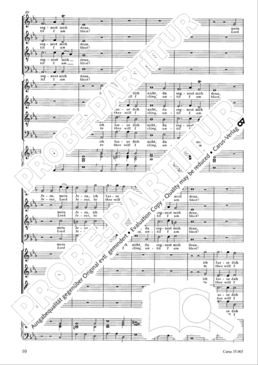Lord, do not depart until I am blessed (Ich lasse dich nicht, du segnest mich denn) 4-Part scores gallery preview page 11