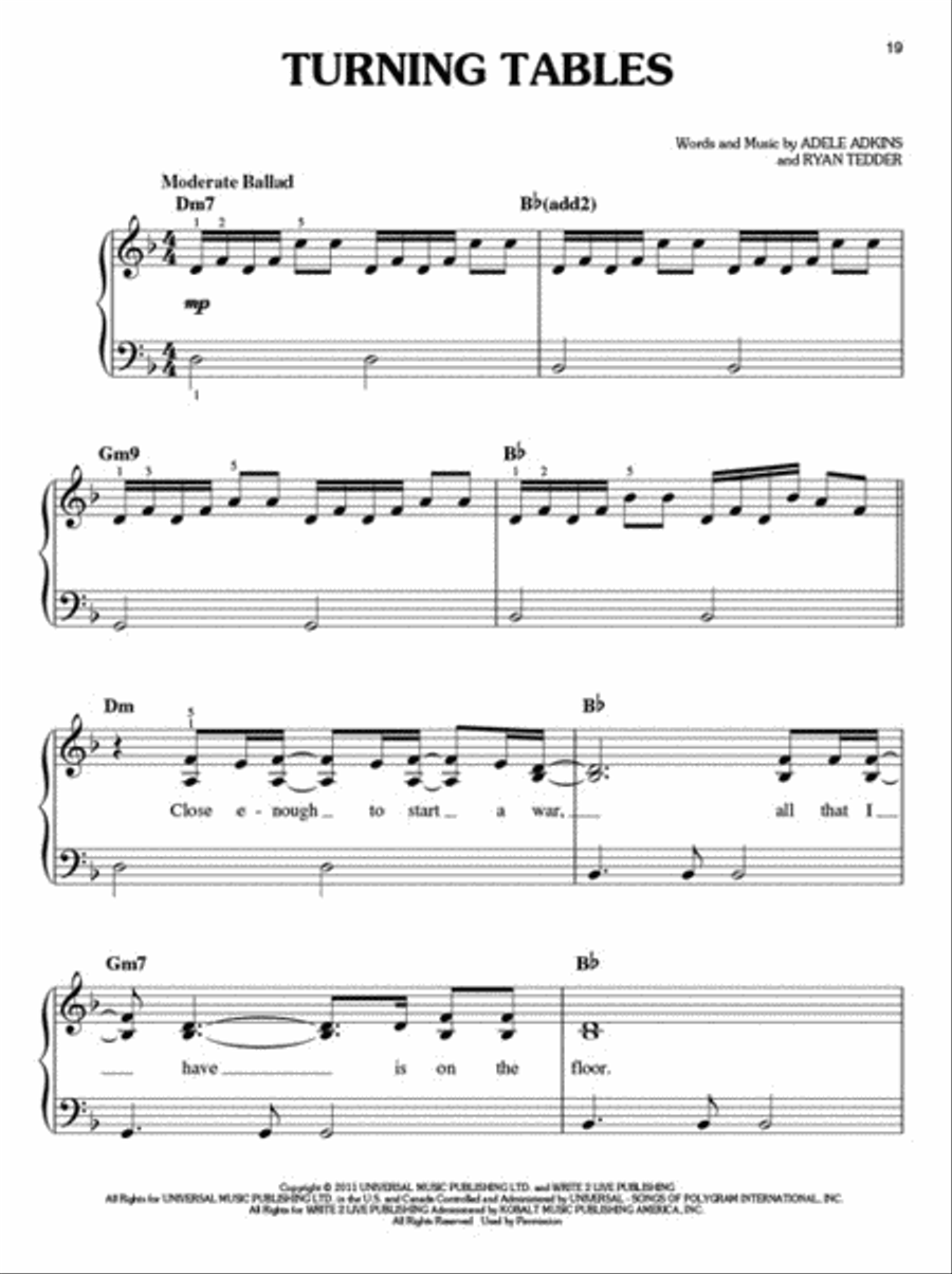 Adele – 21 Easy Piano scores gallery preview page 5