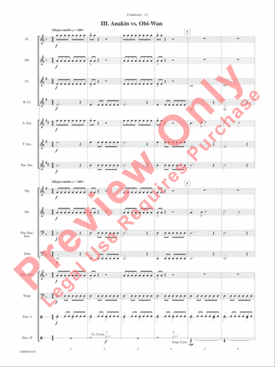 Themes from Star Wars: Episode III Revenge of the Sith Concert Band scores gallery preview page 15