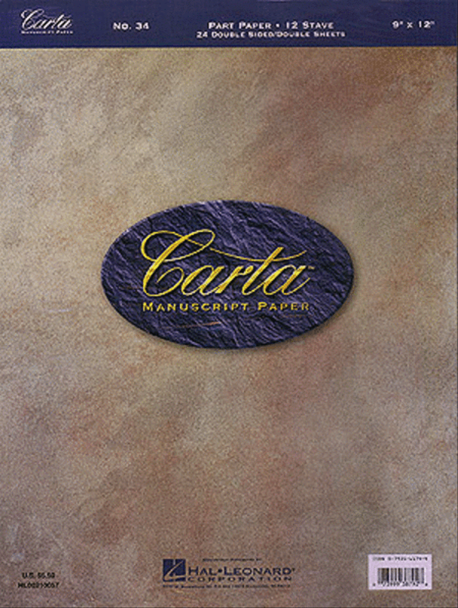 Carta Manuscript Paper No. 34 – Mid-Range Staff Paper scores gallery preview page 1