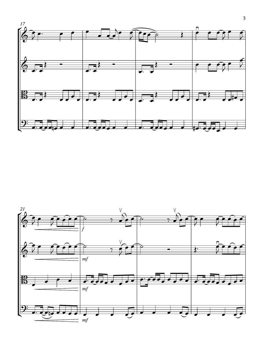 Tearin' Up My Heart String Quartet scores gallery preview page 3