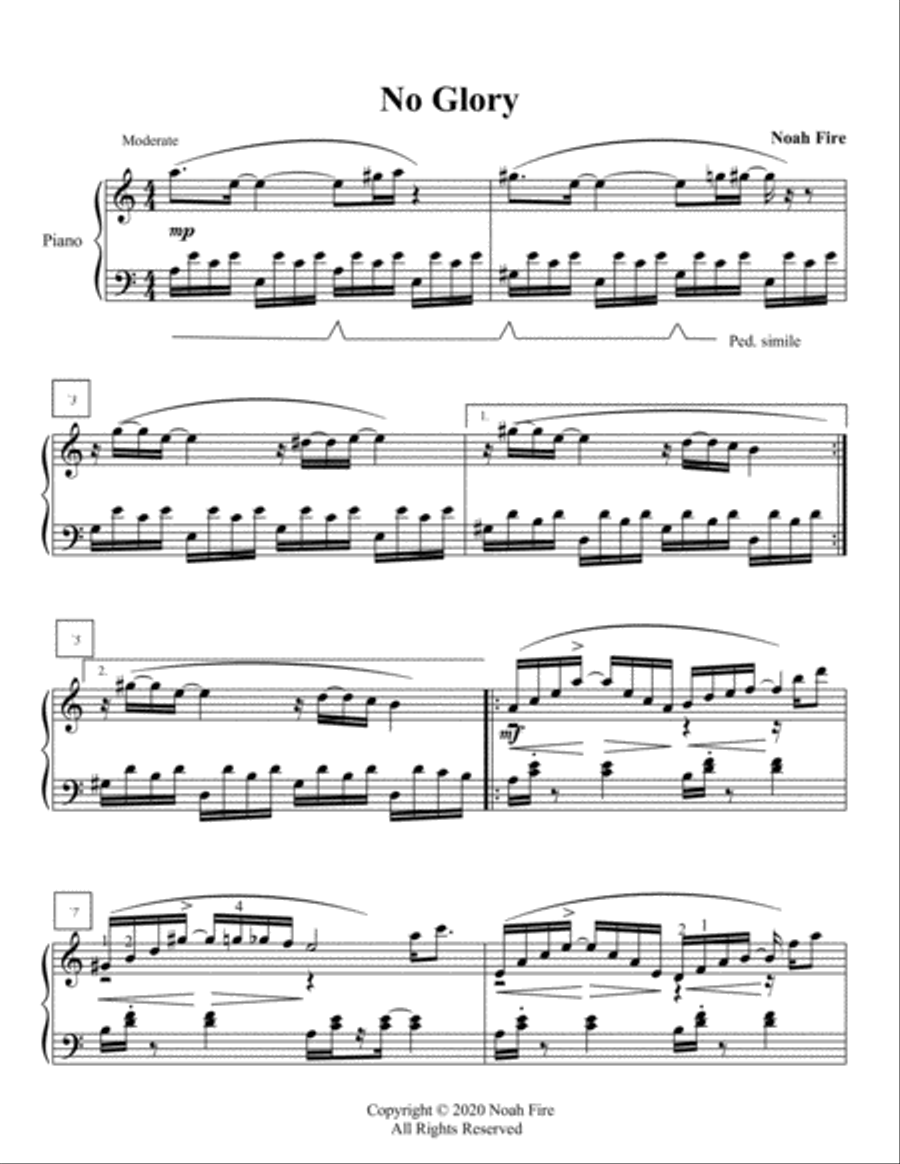 No Glory in War No Glory in War Piano Solo scores gallery preview page 2