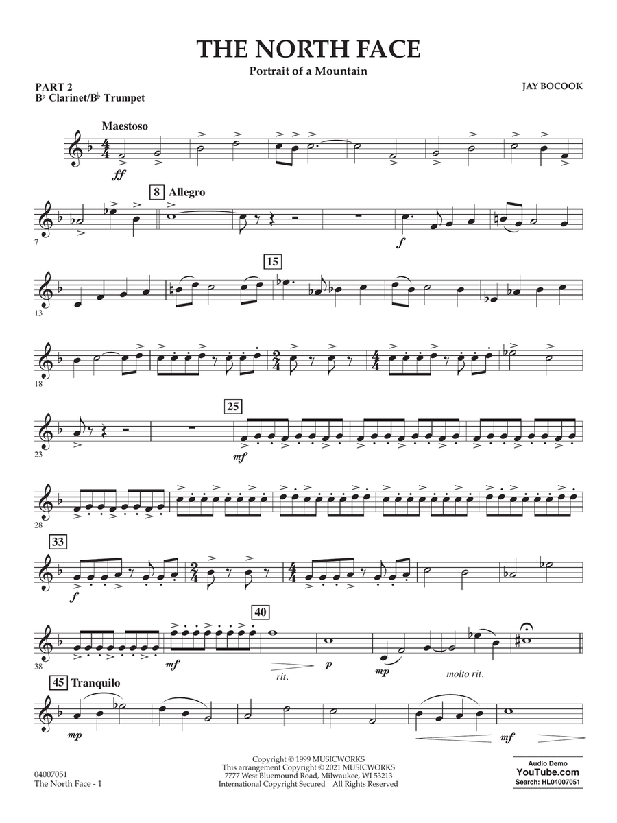 The North Face - Pt.2 - Bb Clarinet/Bb Trumpet Concert Band scores gallery preview page 1