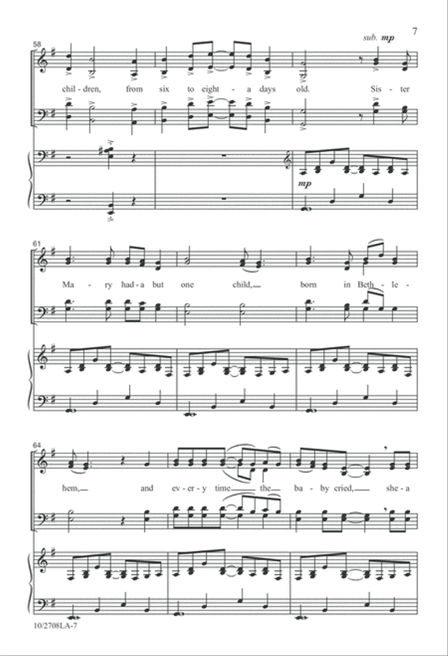 Sister Mary Had-a But One Child 4-Part scores gallery preview page 7
