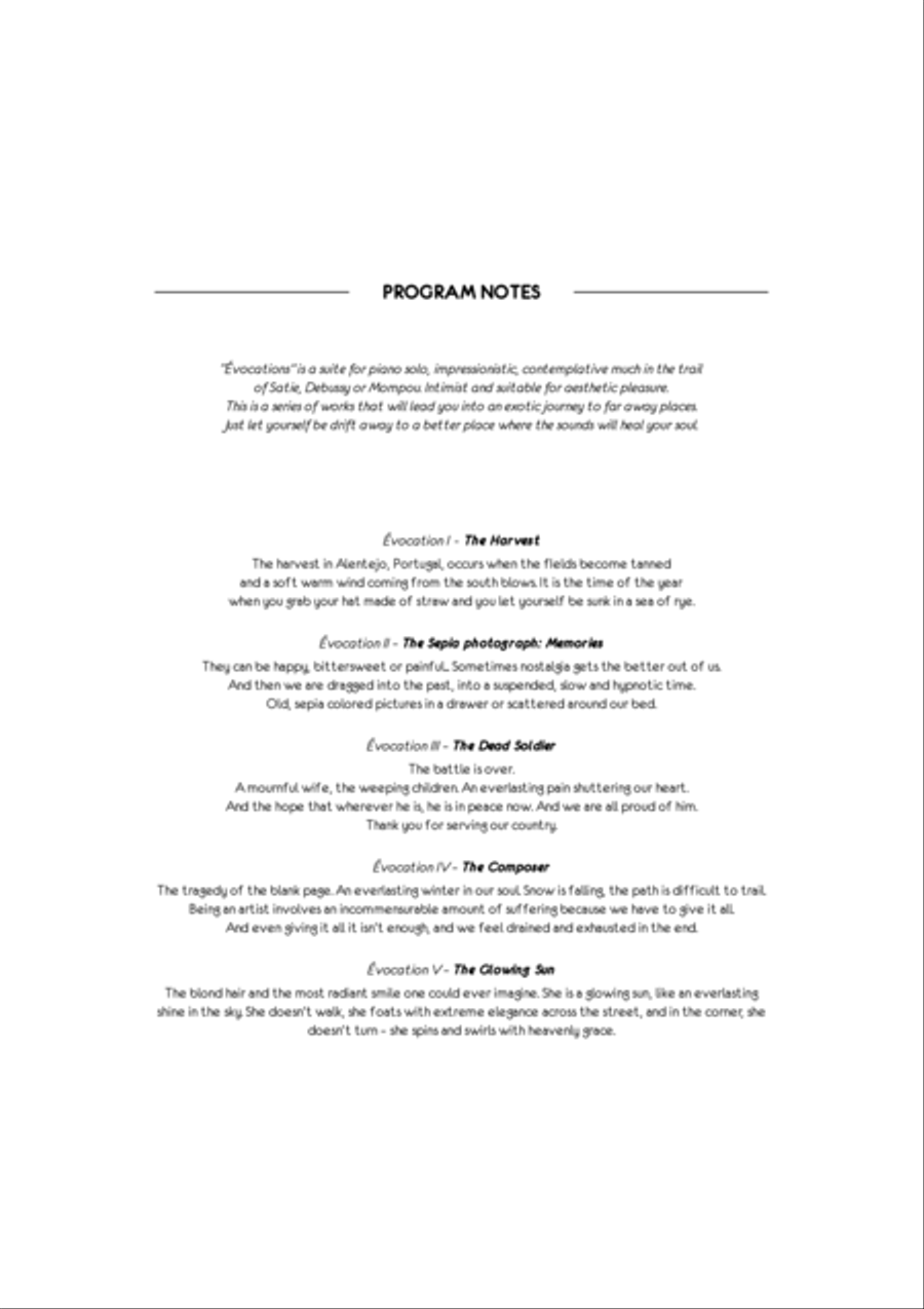 12 Evocations (for Piano solo) Piano Solo scores gallery preview page 4