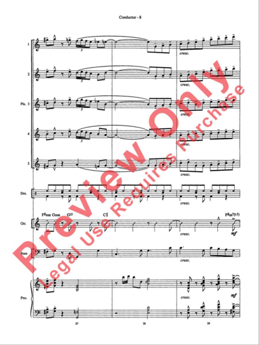 Night and Day Flute Choir scores gallery preview page 9