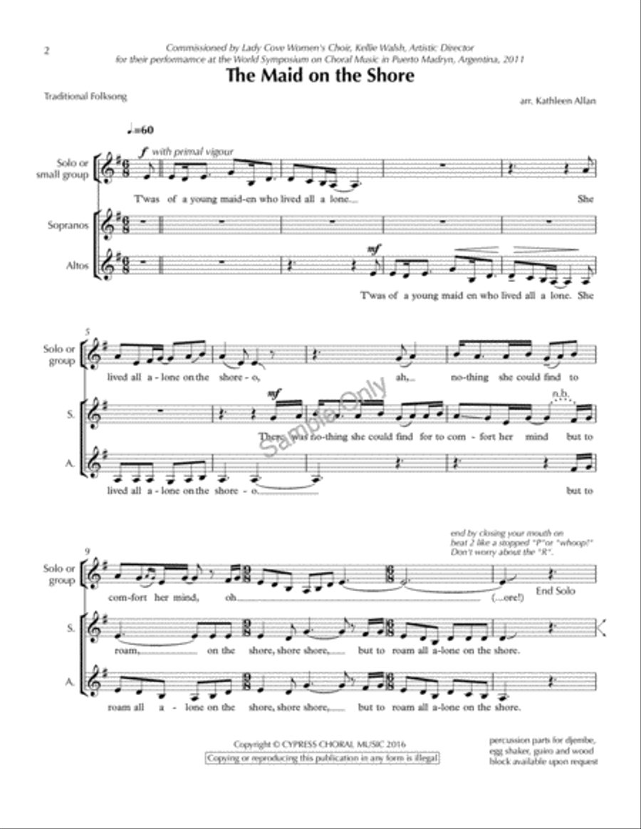 The Maid On The Shore The Maid On The Shore SSAA scores gallery preview page 2