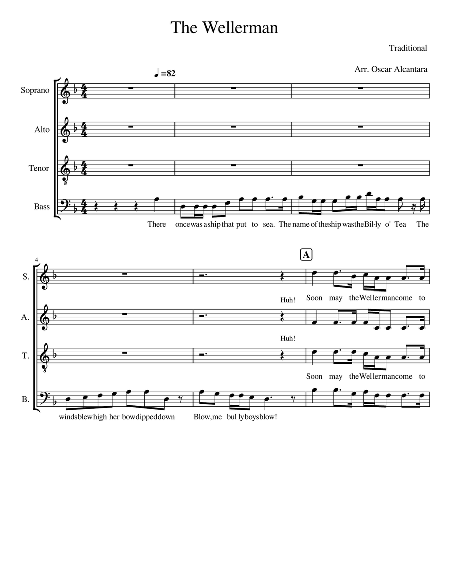 The Wellerman The Wellerman 4-Part scores gallery preview page 1