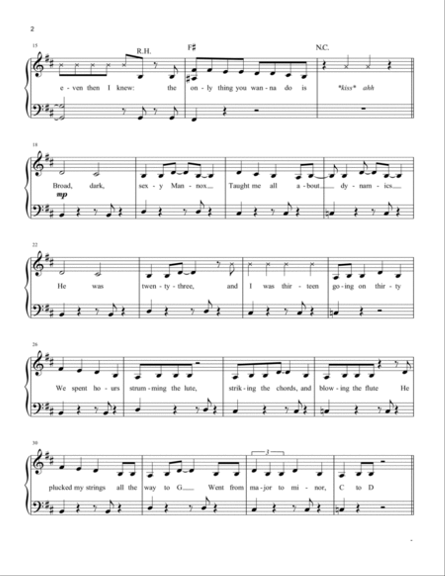 All You Wanna Do (from Six: The Musical) Easy Piano scores gallery preview page 2