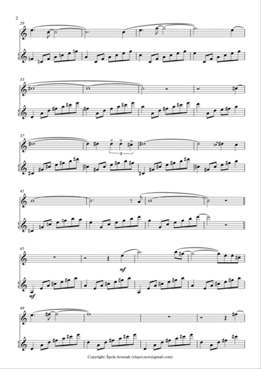 Butterfly - for Flute and Vibraphone or Marimba Small Ensemble scores gallery preview page 2