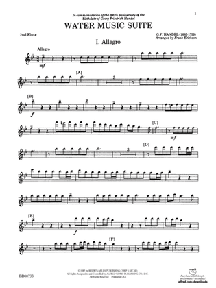 Book cover for Water Music Suite: 2nd Flute