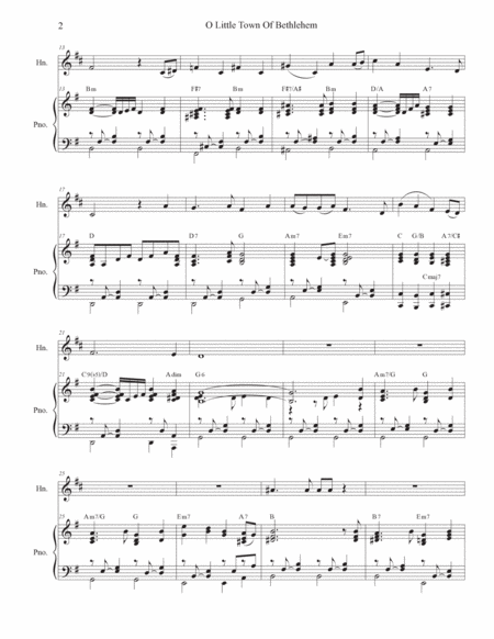 O Little Town Of Bethlehem (French Horn solo and Piano) image number null