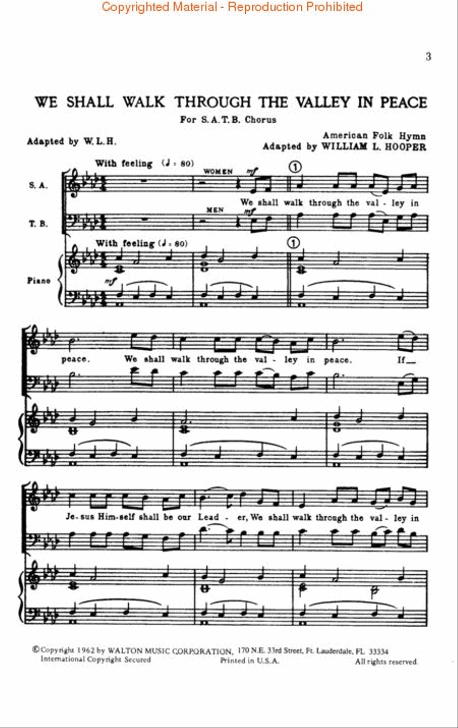We Shall Walk Through The Valley In Peace 4-Part scores gallery preview page 2