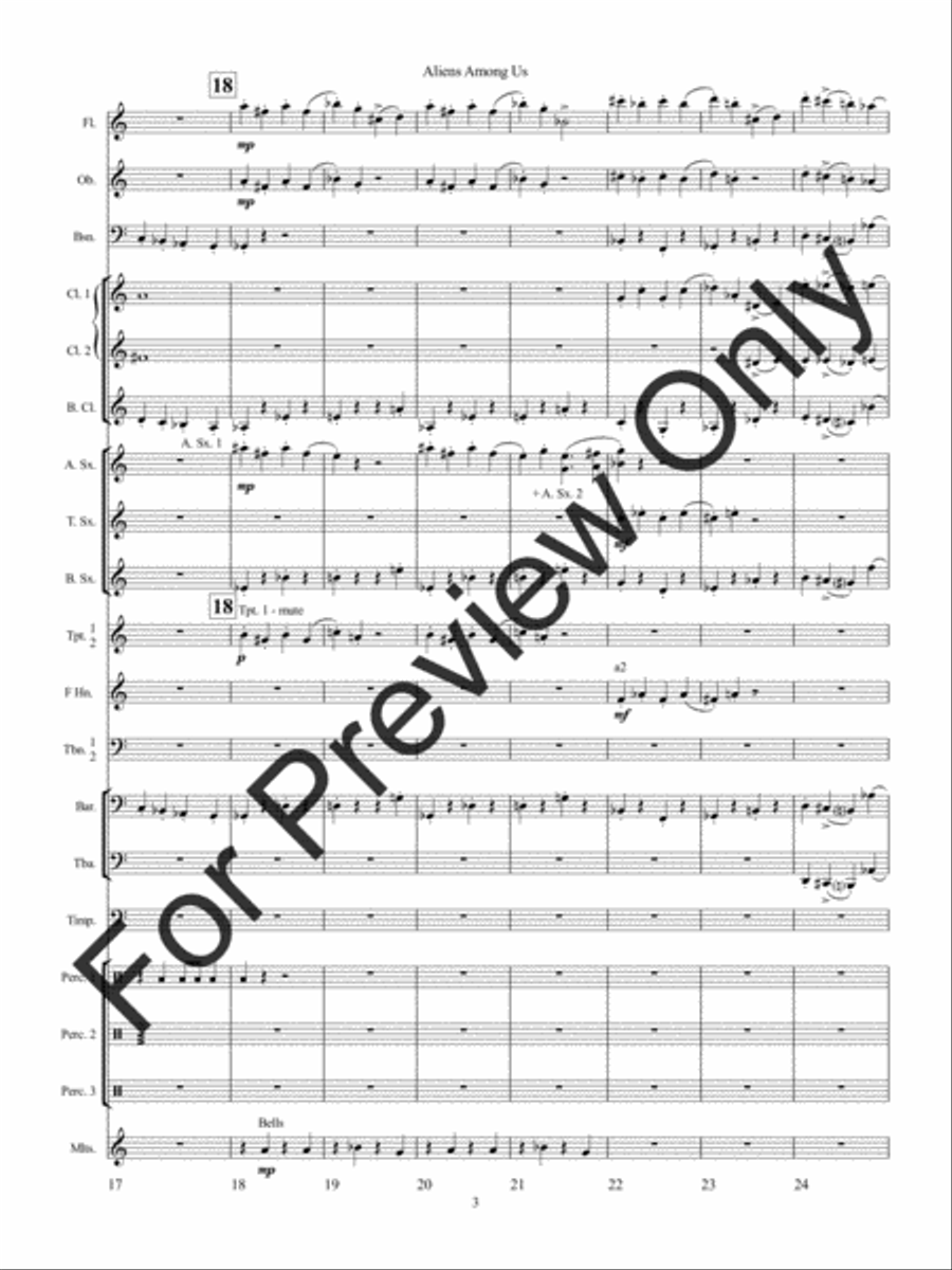 Aliens Among Us Concert Band scores gallery preview page 7