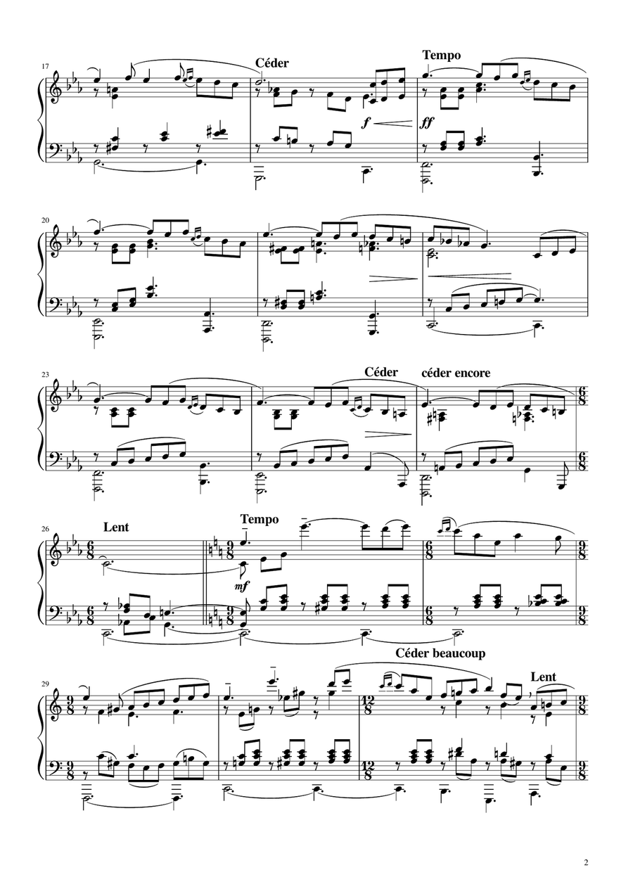 Poulenc - 10 Improvisations, FP 63 No.15 in C Minor “Hommage à Edith Piaf” - Original For Piano Solo Piano Solo scores gallery preview page 2