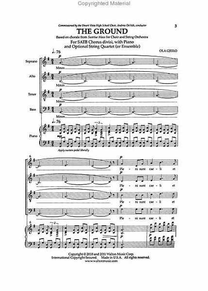 The Ground (Vocal Score) by Ola Gjeilo Choir - Sheet Music